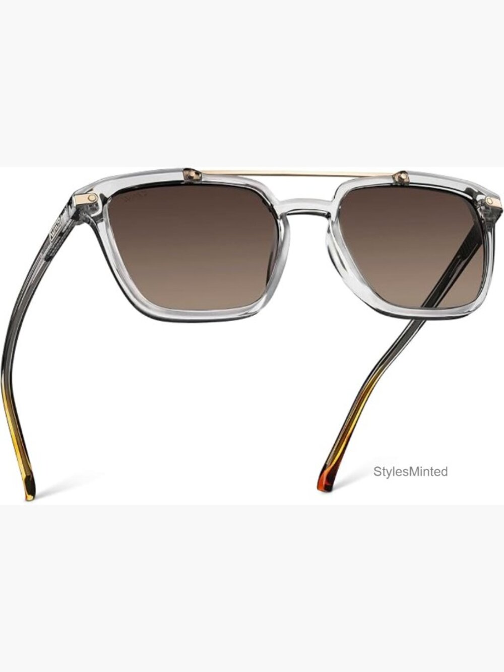 Men's Square Aviator Sunglasses - Double Metal Bridge Polarized UV Protection